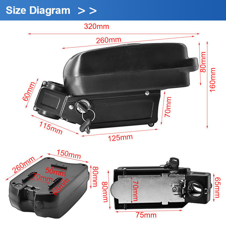 36V 10.4Ah 11.6Ah 18650 Petite grenouille vélo électrique batterie pliable Petit pour vélo électrique scooter