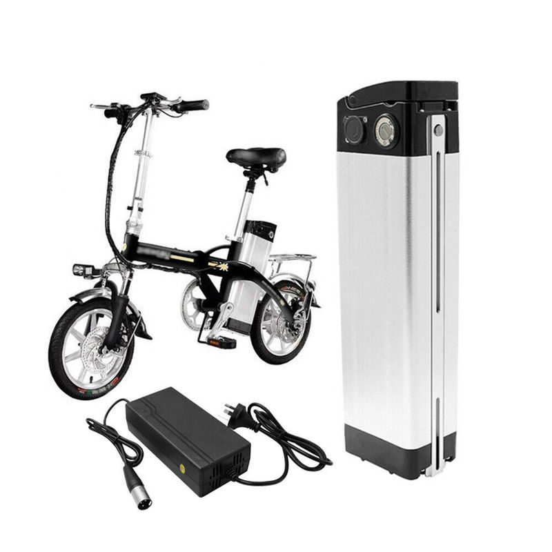 24V 48V boîtier en aluminium tube de siège de poisson en argent batterie de remplacement de batterie rechargeable de vélo électrique