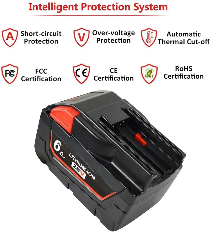 6000mAh Outils électriques sans fil Remplacement de la batterie 28V Milwaukee Compatible avec Milwaukee 48-11-2830 M28